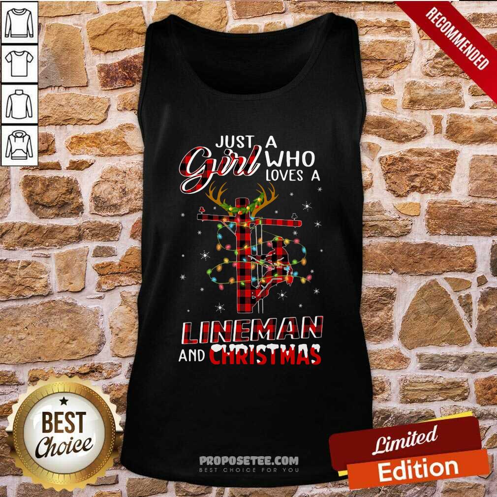 Nice Just A Girl Who Loves A Lineman And Christmas Shirt - Image 4