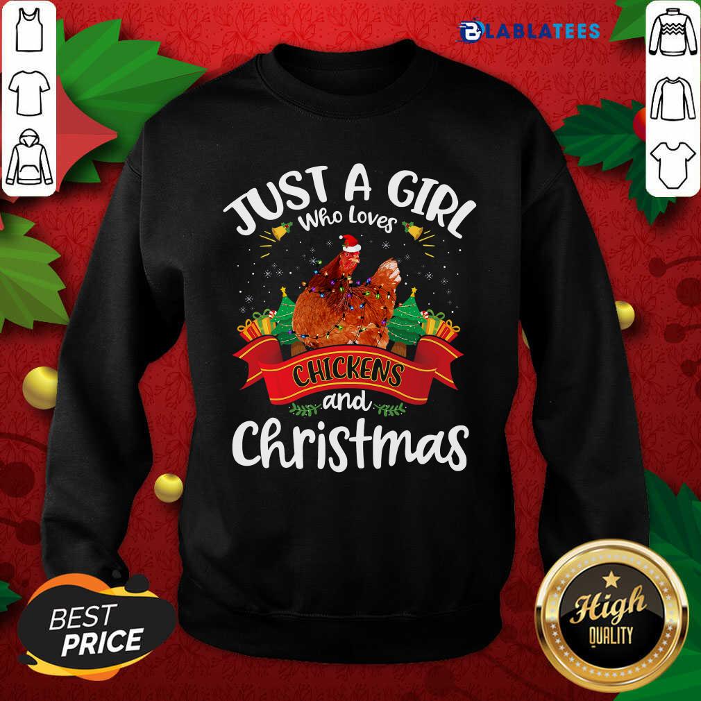 Nice Just A Girl Who Loves Chickens And Christmas Tree Xmas Shirt - Image 5