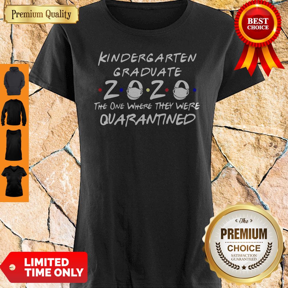 Nice Kindergarten Graduate 2020 Mask The One Where They Were Quarantined Shirt