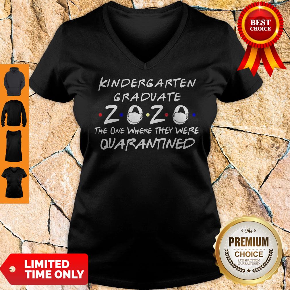 Nice Kindergarten Graduate 2020 Mask The One Where They Were Quarantined Shirt - Image 3