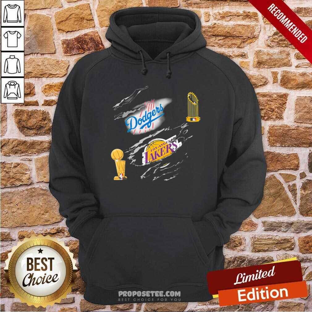 Nice Los Angeles Dodgers And Los Angeles Lakers Champions Shirt - Image 2