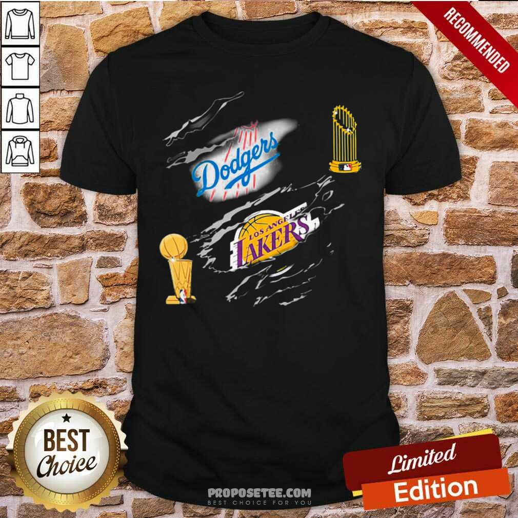 Nice Los Angeles Dodgers And Los Angeles Lakers Champions Shirt