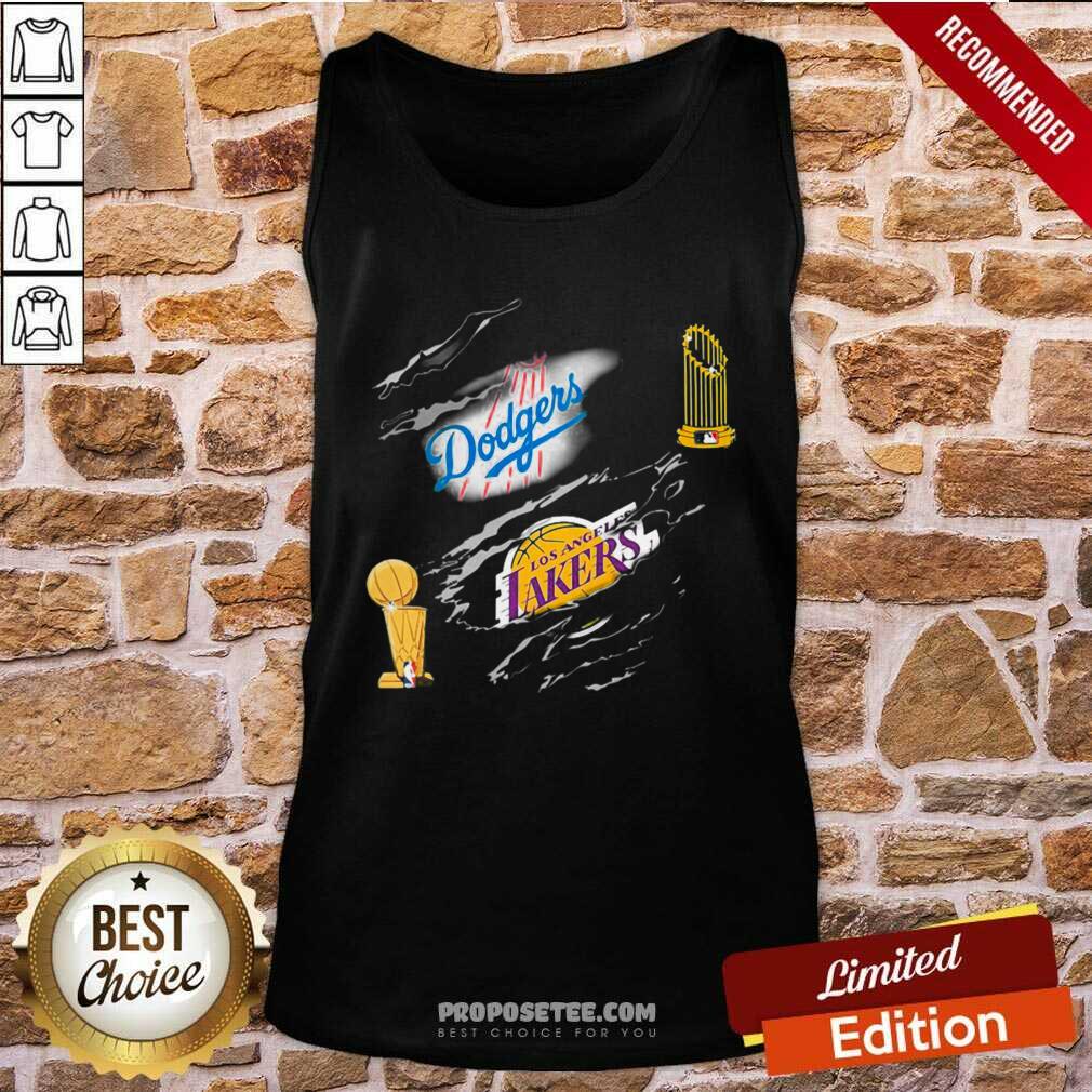Nice Los Angeles Dodgers And Los Angeles Lakers Champions Shirt - Image 4