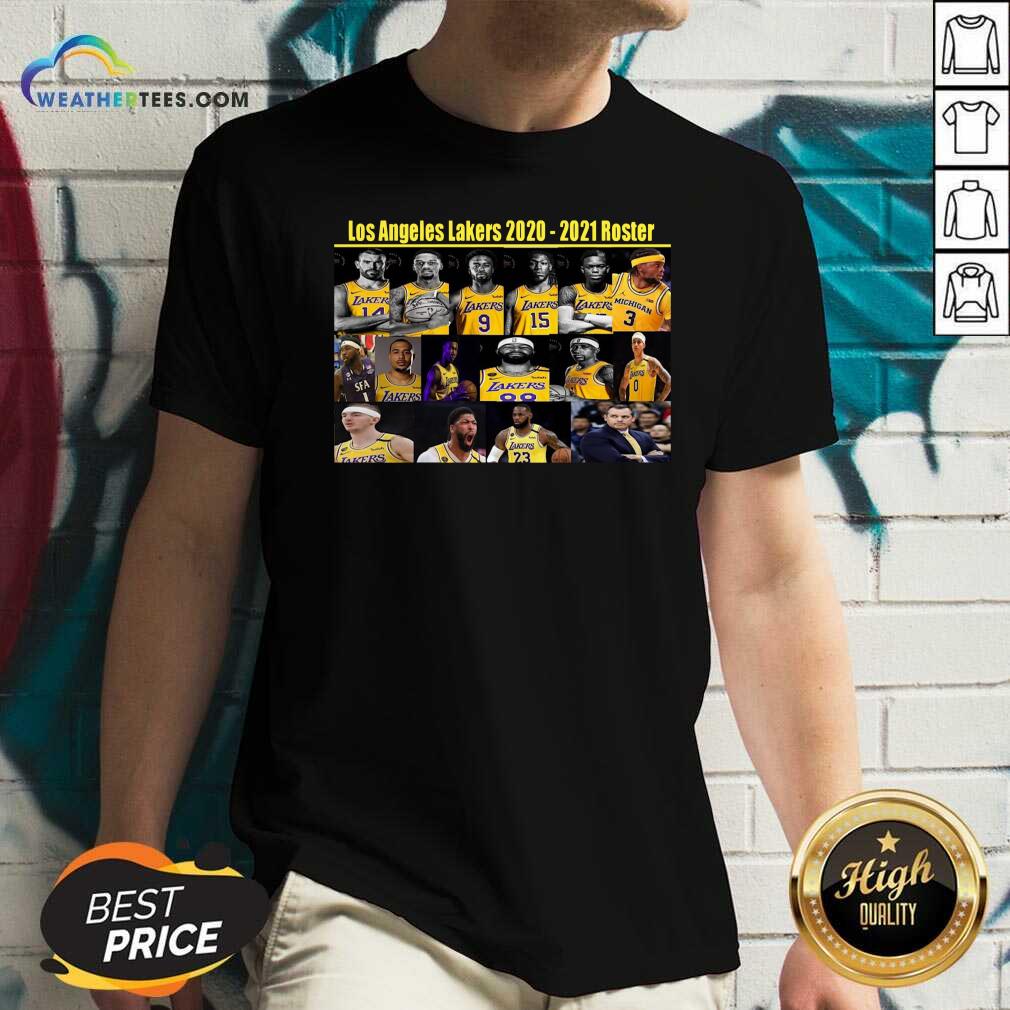 Nice Los Angeles Lakers 2020 2021 Roster Shirt - Image 2