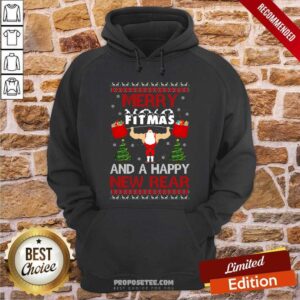 Alternative view of Nice Merry Fitmas And A Happy New Rear Gym Xmas Ugly Shirt