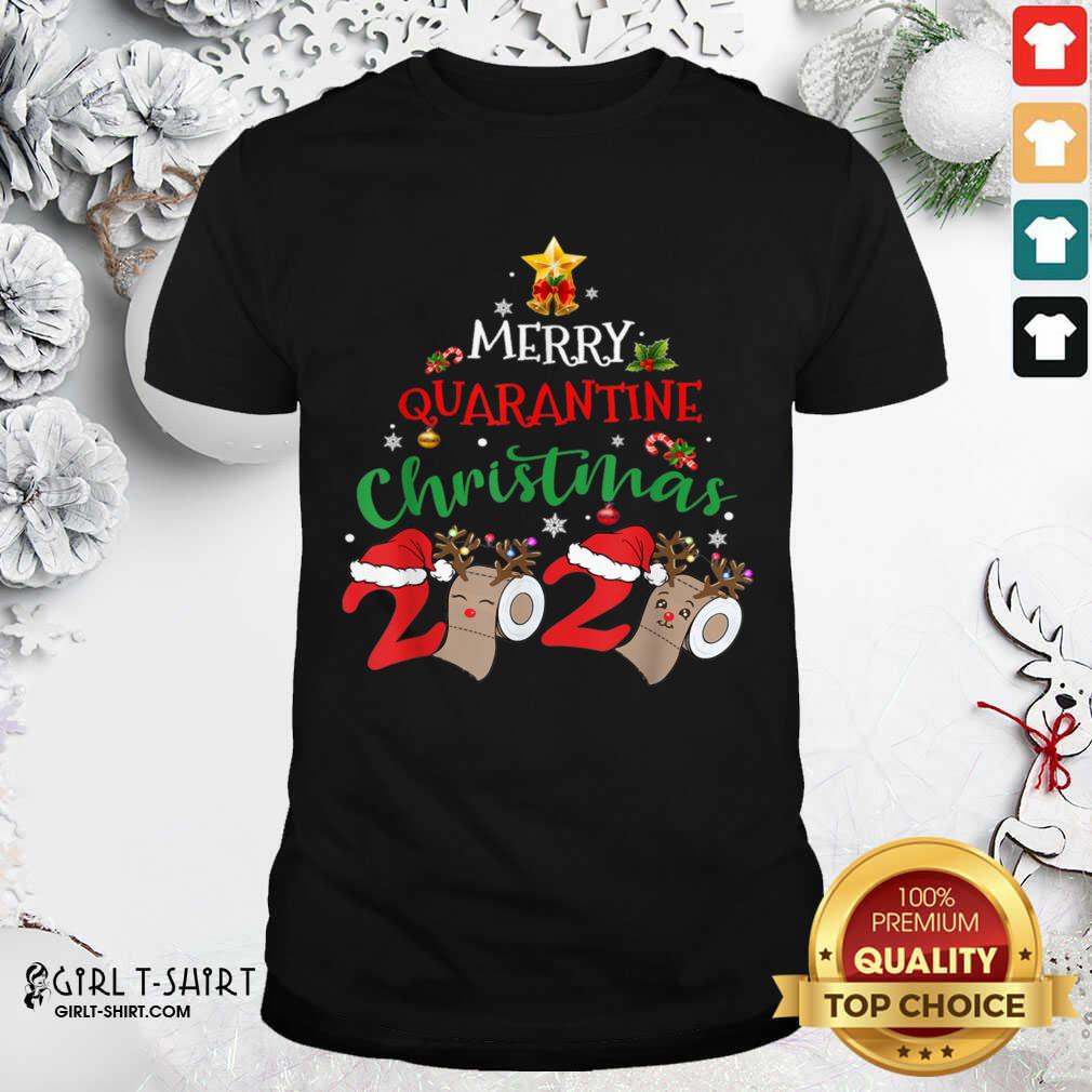Nice Merry Quarantine Christmas 2020 Pajamas Matching Family Gift Shirt