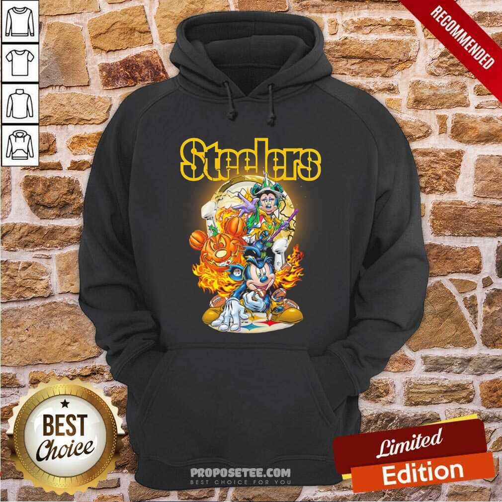 Nice Mickey Mouse Pumpkin Pittsburgh Steelers Halloween Shirt - Image 4