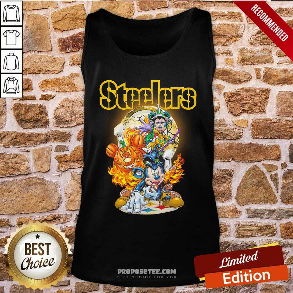 Nice Mickey Mouse Pumpkin Pittsburgh Steelers Halloween Shirt - Image 2