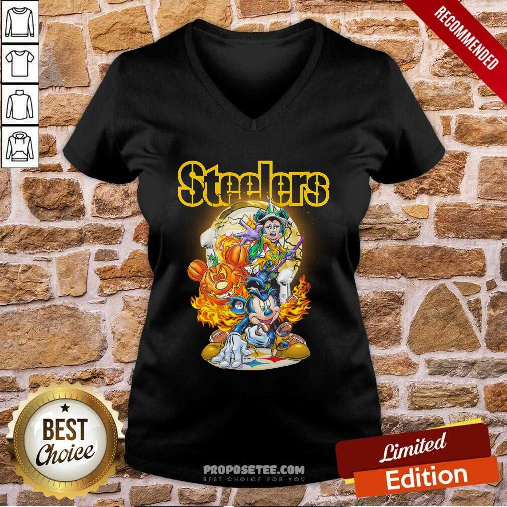 Nice Mickey Mouse Pumpkin Pittsburgh Steelers Halloween Shirt - Image 5