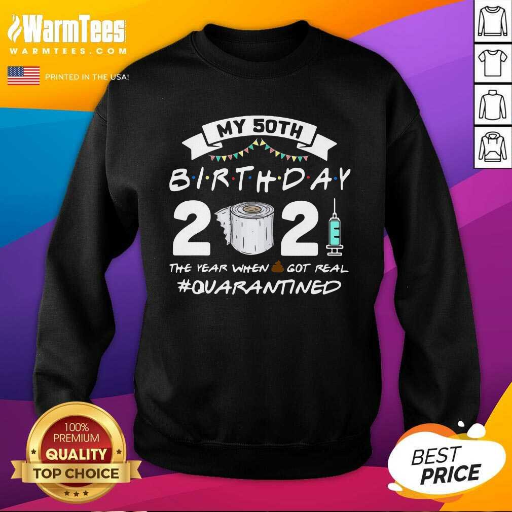 Nice My 60th Birthday 2021 The Year When Shit Got Real #Quarantined Shirt - Image 3