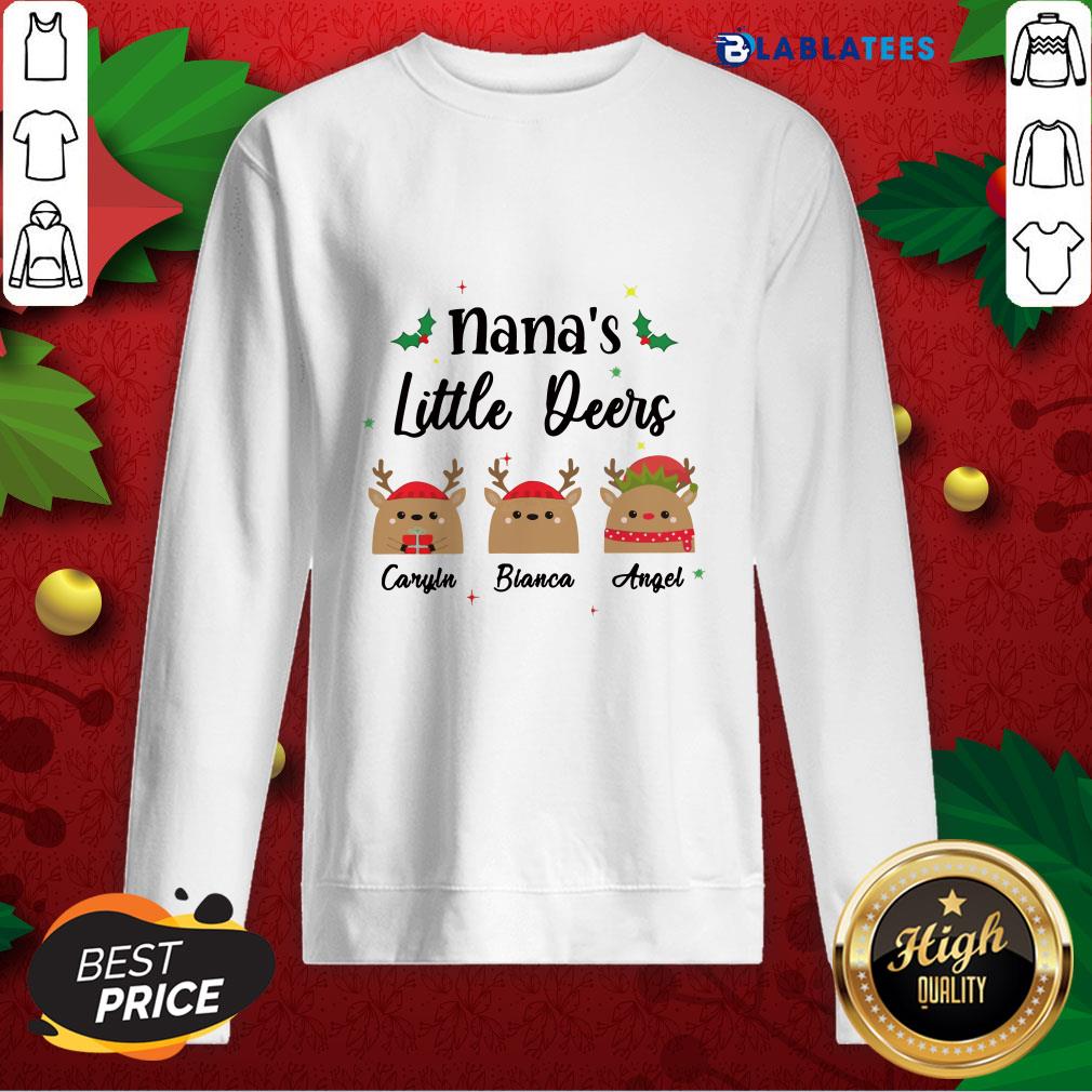 Nice Nana’s Little Deers Carlyn Bianca Angel Christmas Shirt - Image 5