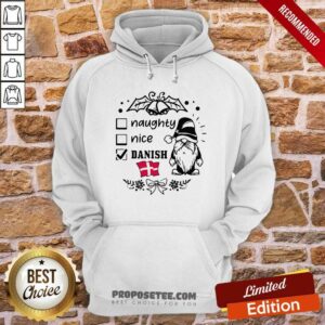 Alternative view of Nice Naughty Danish Nice Gnome Merry Christmas Shirt
