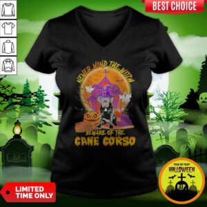 Alternative view of Nice Never Mind The Witch Beware Of The Cane Corso Halloween Moon Shirt
