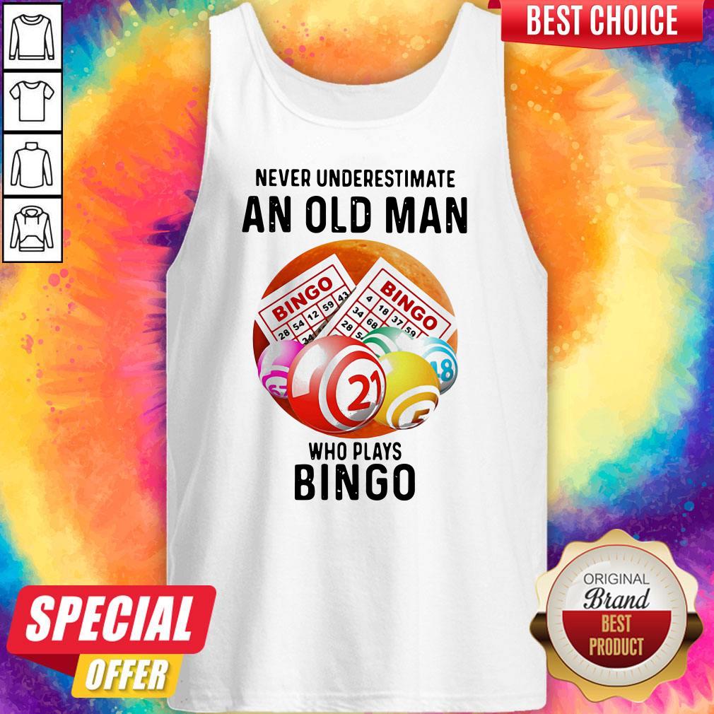 Nice Never Underestimate An Old Man Who Plays Bingo Sunset Shirt - Image 4