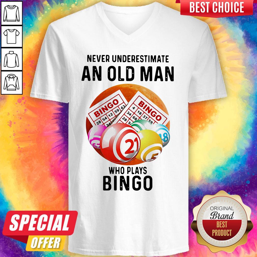 Nice Never Underestimate An Old Man Who Plays Bingo Sunset Shirt - Image 5