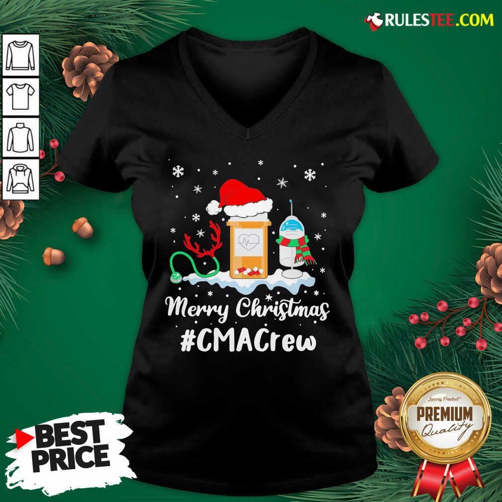 Nice Nurse Santa Vaccine Merry Christmas #Cma Crew Shirt - Image 3
