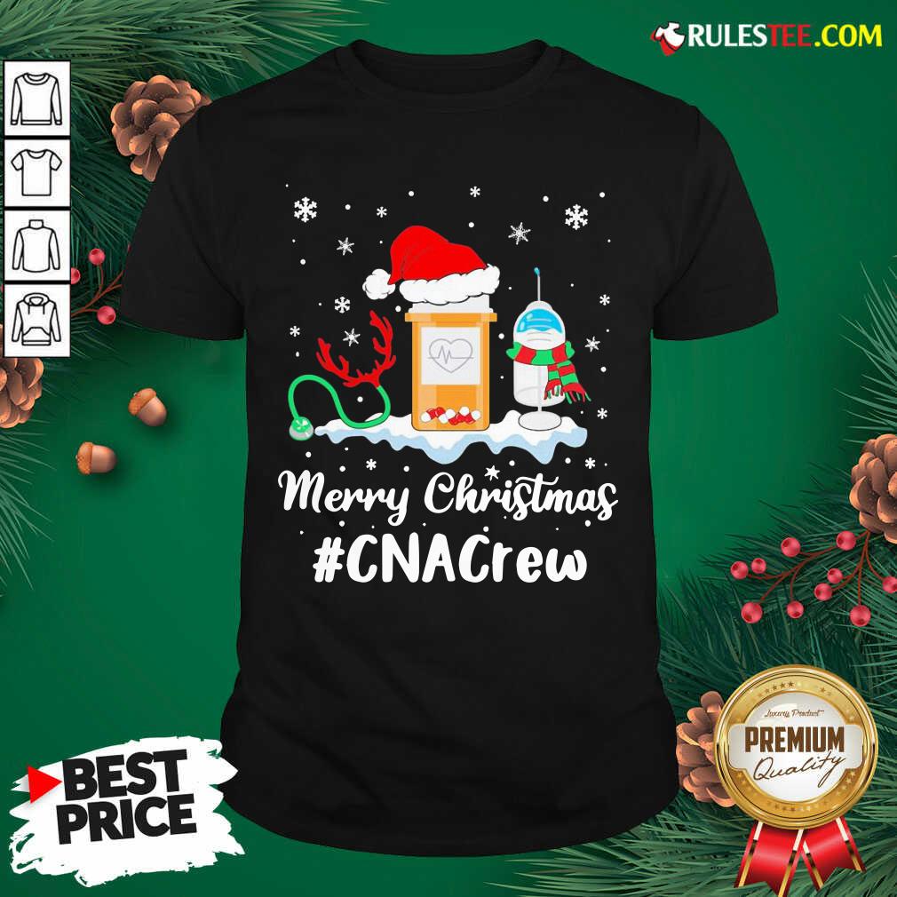 Nice Nurse Santa Vaccine Merry Christmas #CNA Crew Shirt