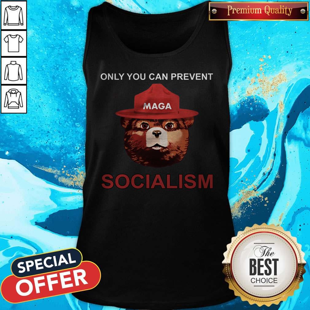 Nice Only You Can Prevent Maga Bear Socialism Shirt - Image 3