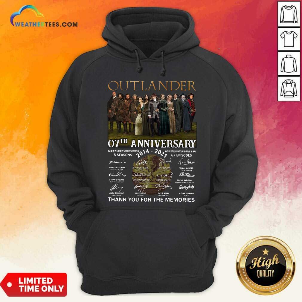 Nice Outlander 07th Anniversary 2014 2021 Thank You For The Memories Signatures Shirt - Image 5