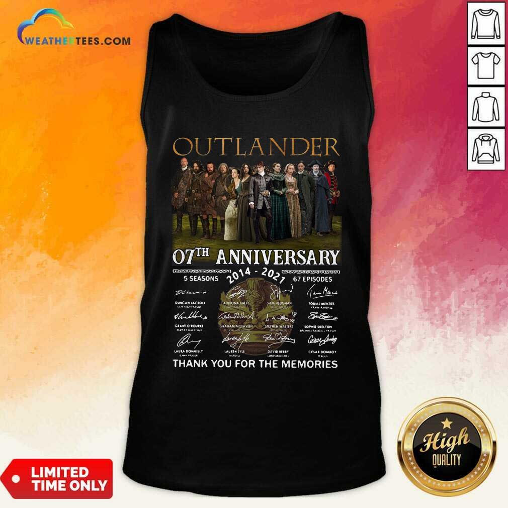 Nice Outlander 07th Anniversary 2014 2021 Thank You For The Memories Signatures Shirt - Image 4