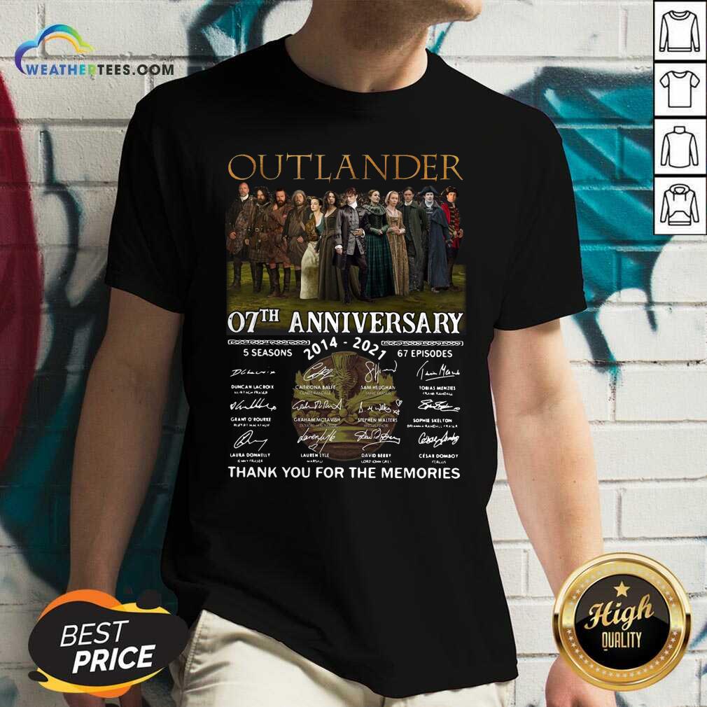 Nice Outlander 07th Anniversary 2014 2021 Thank You For The Memories Signatures Shirt - Image 3