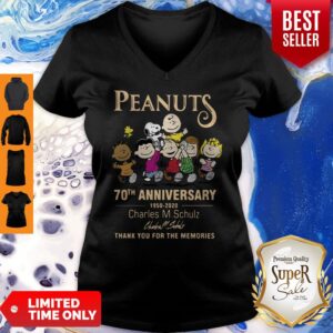 Alternative view of Nice Peanuts 70th Anniversary 1850 2020 Charles M. Schulz Thank You For The Memories Signature Shirt
