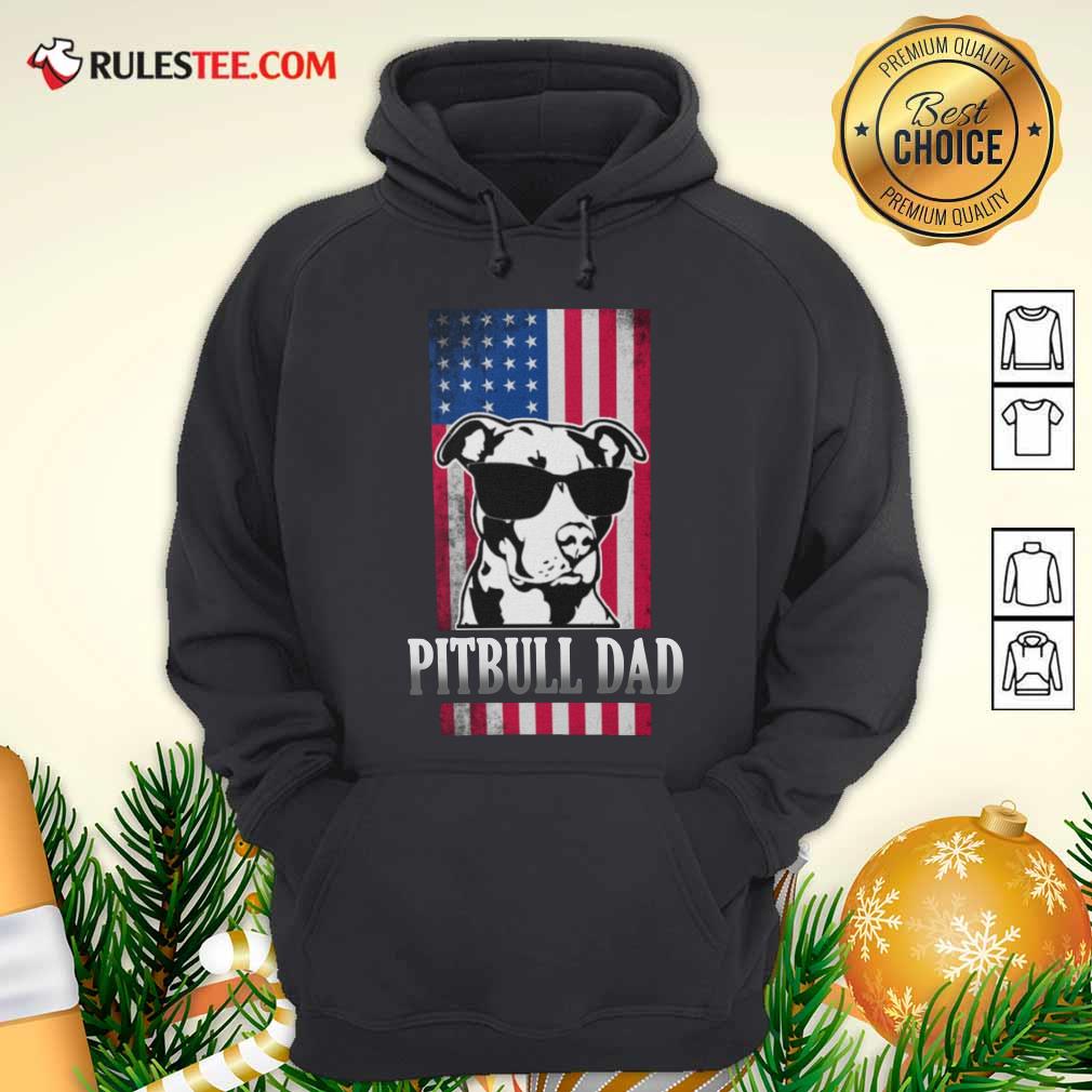 Nice Pitbull Dad American Flag Shirt - Image 2