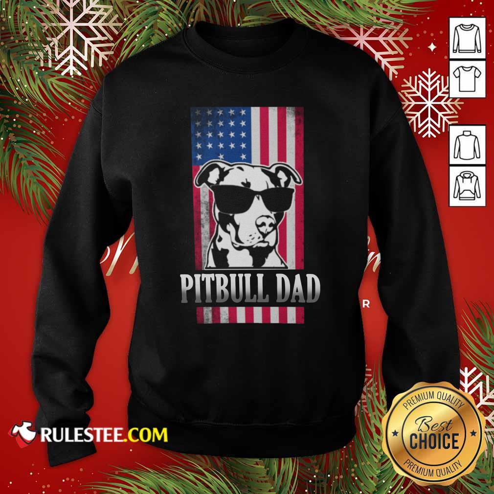 Nice Pitbull Dad American Flag Shirt - Image 5