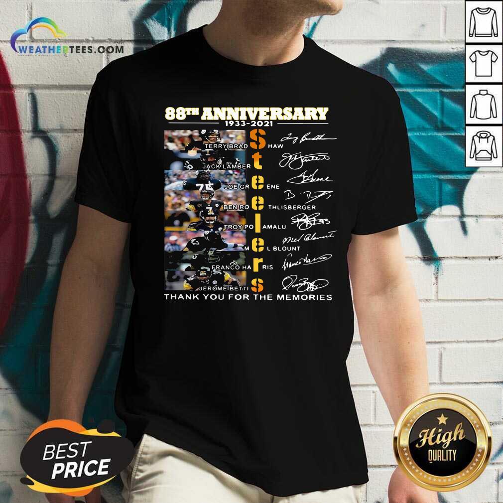 Nice Pittsburgh Steelers Football 88th Anniversary Thank You For The Memories Signatures Shirt - Image 2