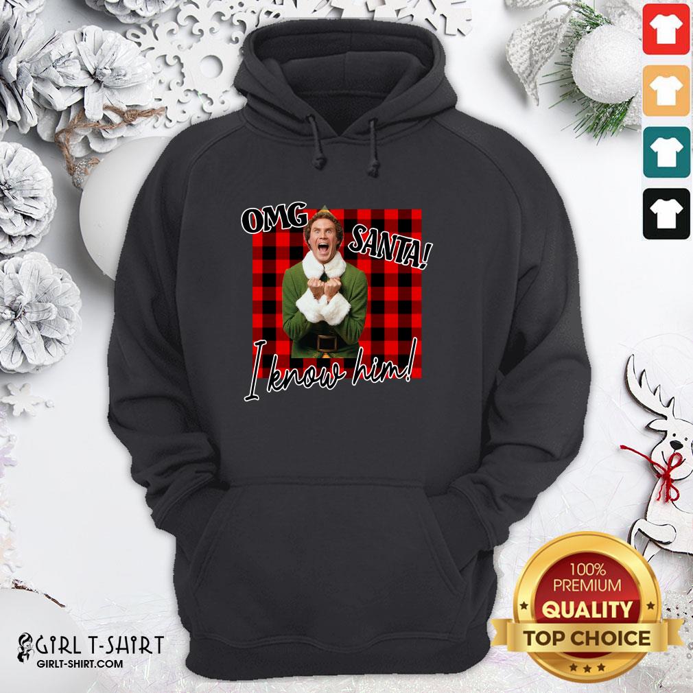 Nice Plaid Buddy The Elf OMG Santa I Know Him Shirt - Image 5