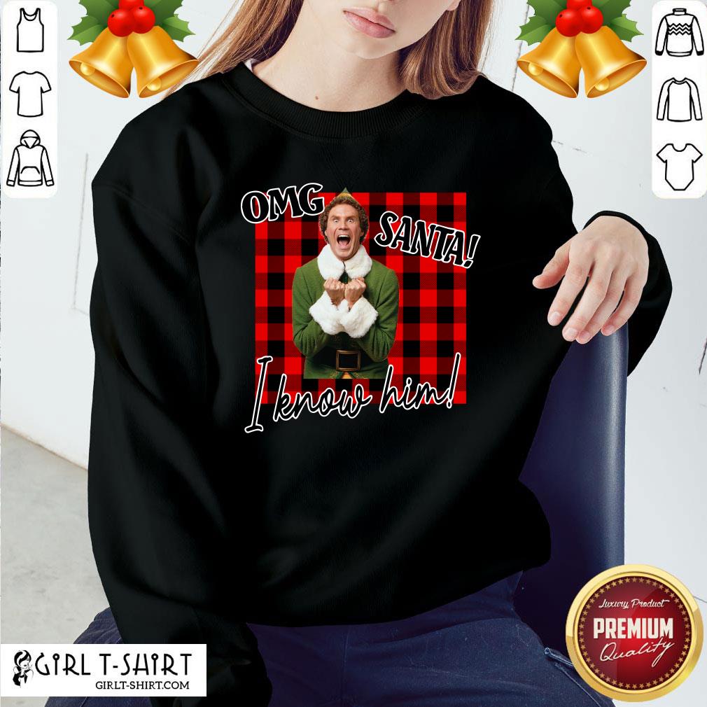 Nice Plaid Buddy The Elf OMG Santa I Know Him Shirt - Image 4
