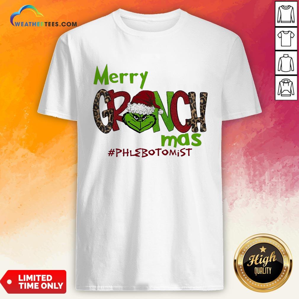 Nice Premium Merry Grinchmas Phlebotomist Christmas Shirt