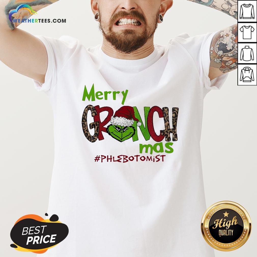 Nice Premium Merry Grinchmas Phlebotomist Christmas Shirt - Image 2