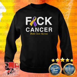 Alternative view of Nice Raise Support Bladder Ribbon Cancer Awareness Pun Shirt