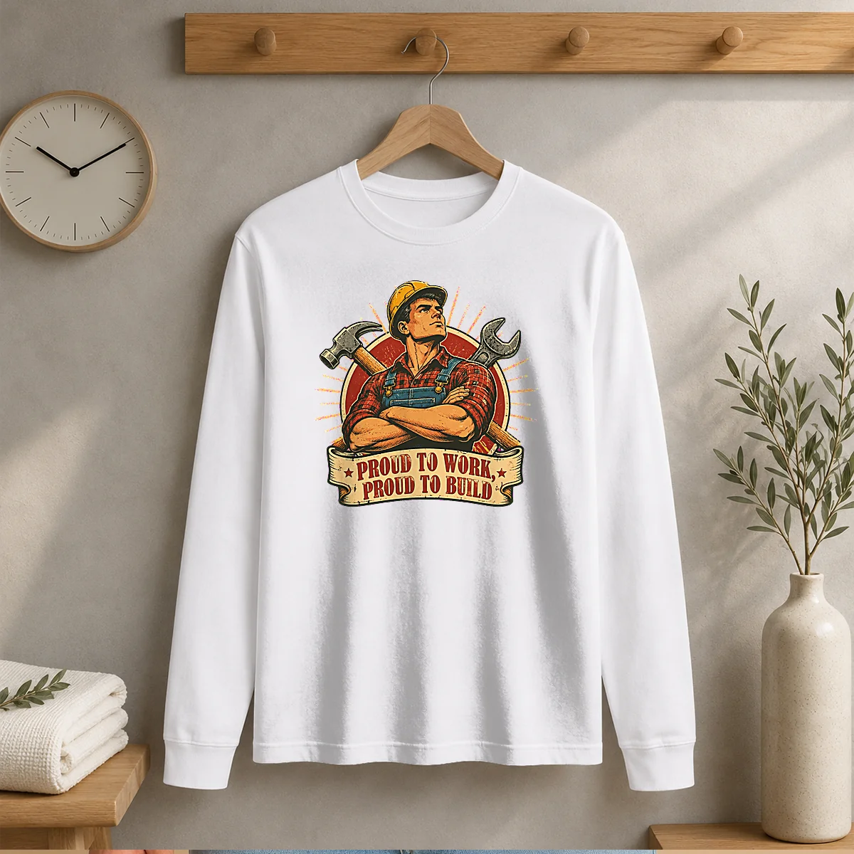 Nice Retro Labour Day Hardworking Laborer Pride Shirt - Image 3