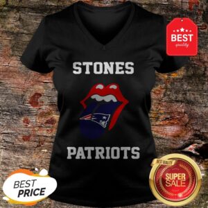Alternative view of Nice Rolling Stones Logo New England Patriots Shirt