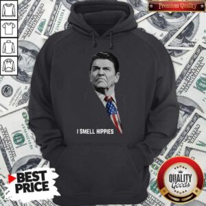 Alternative view of Nice Ronald Reagan I Smell Hippies Shirt