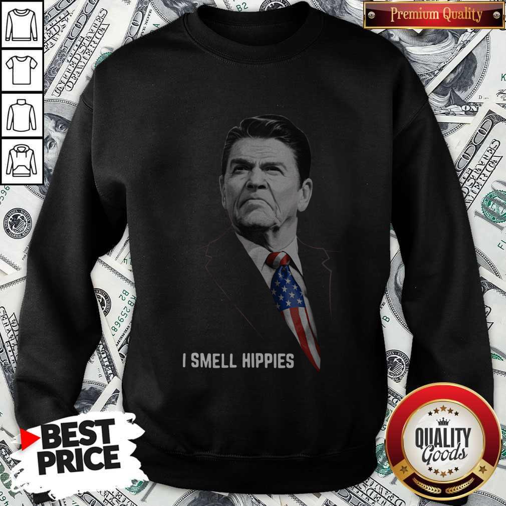 Nice Ronald Reagan I Smell Hippies Shirt - Image 5
