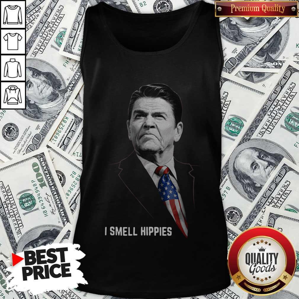 Nice Ronald Reagan I Smell Hippies Shirt - Image 4