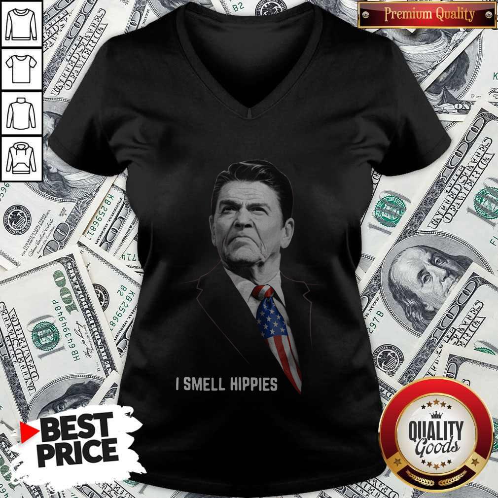 Nice Ronald Reagan I Smell Hippies Shirt - Image 3