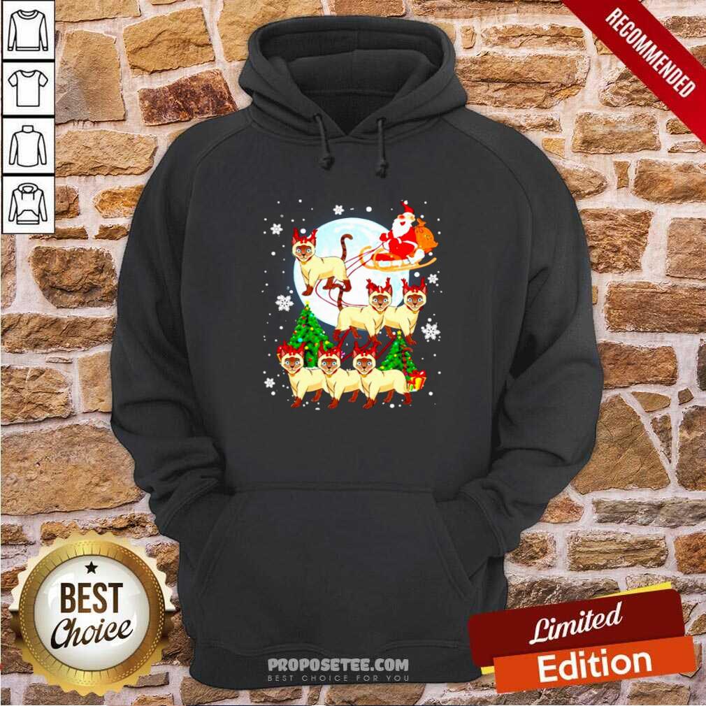 Nice Santa Claus Riding Siamese Reindeer Merry Christmas Shirt - Image 2