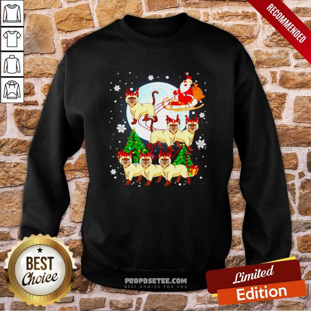 Nice Santa Claus Riding Siamese Reindeer Merry Christmas Shirt - Image 5
