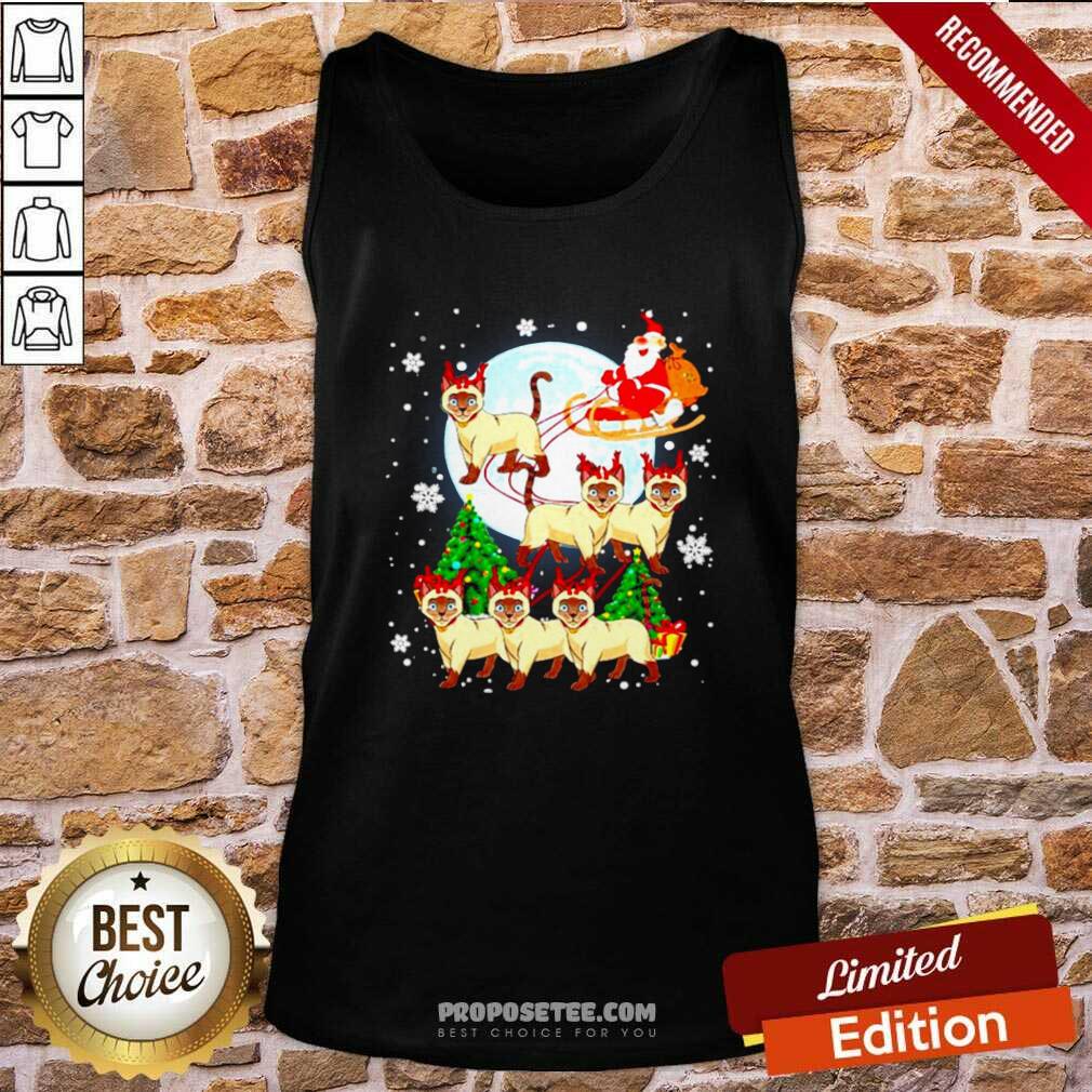 Nice Santa Claus Riding Siamese Reindeer Merry Christmas Shirt - Image 4
