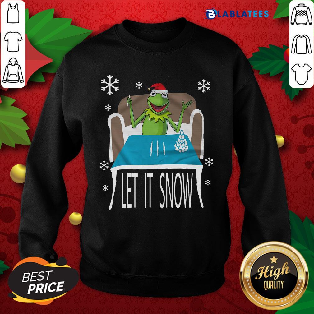 Nice Santa Frog Let It Snow Christmas Shirt - Image 2