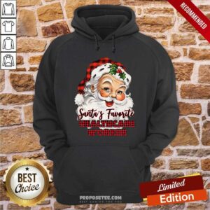 Alternative view of Nice Santa’s Claus Favorite Healthcare Worker Christmas 2020 Shirt