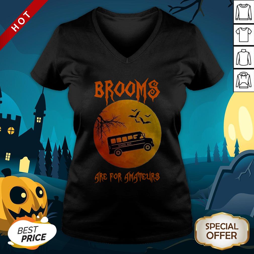 Nice School Bus Brooms Are For Amateurs Halloween Shirt - Image 4