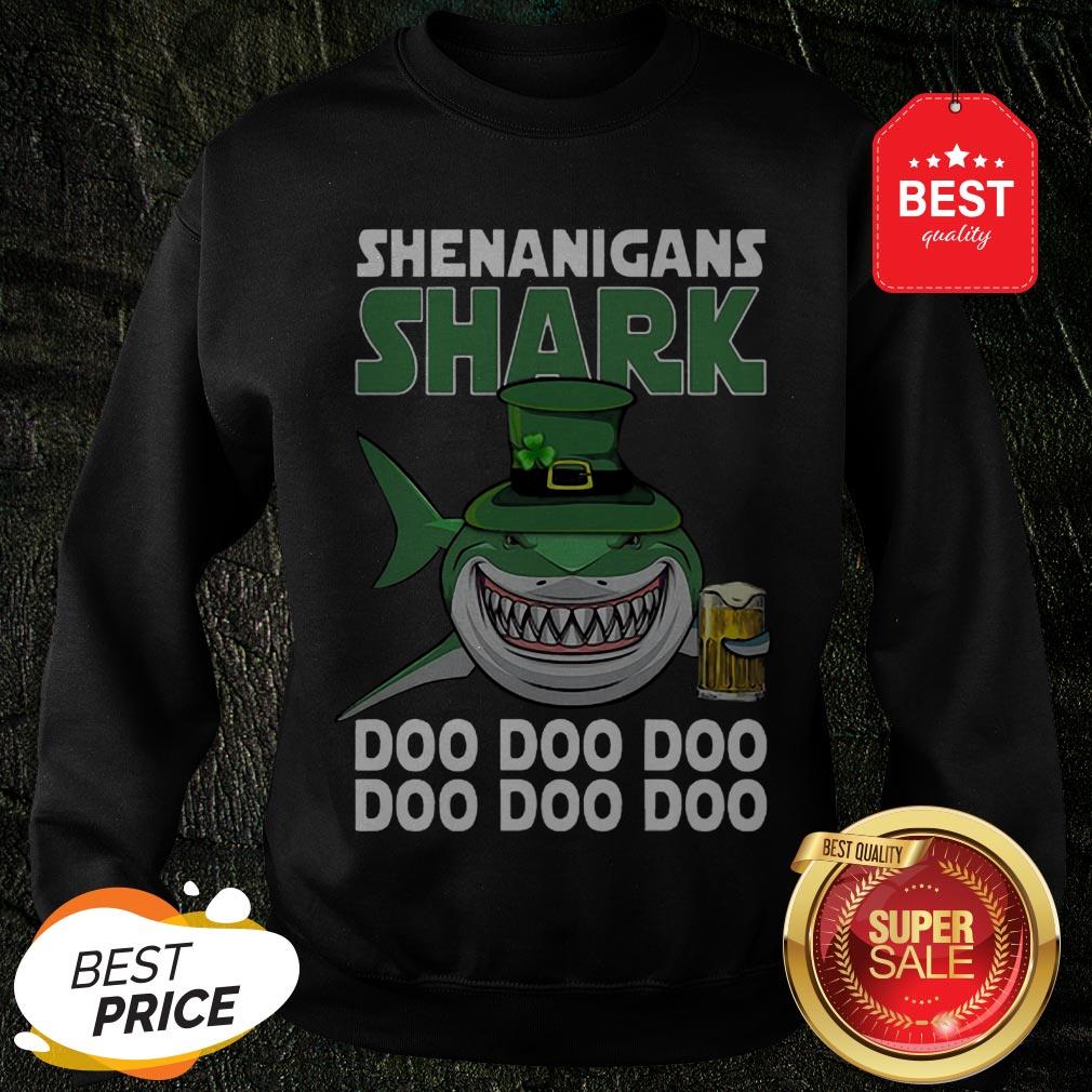 Nice Shenanigans Shark Doo Doo Doo St Patrick’s Day Shirt - Image 5