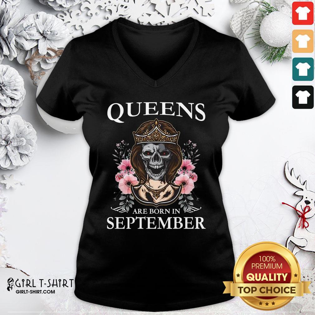 Nice Skull Queens Are Born In September Shirt - Image 3