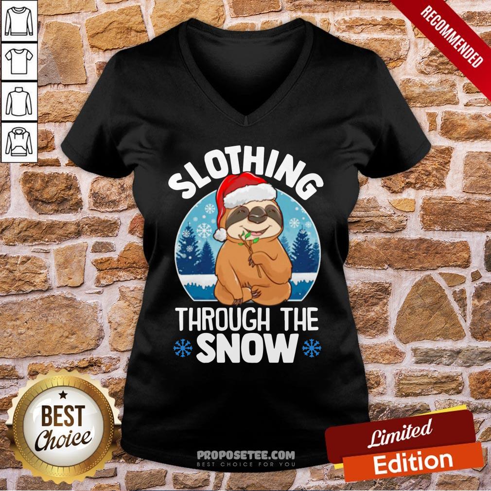 Nice Slothing Through The Snow Christmas Shirt - Image 2