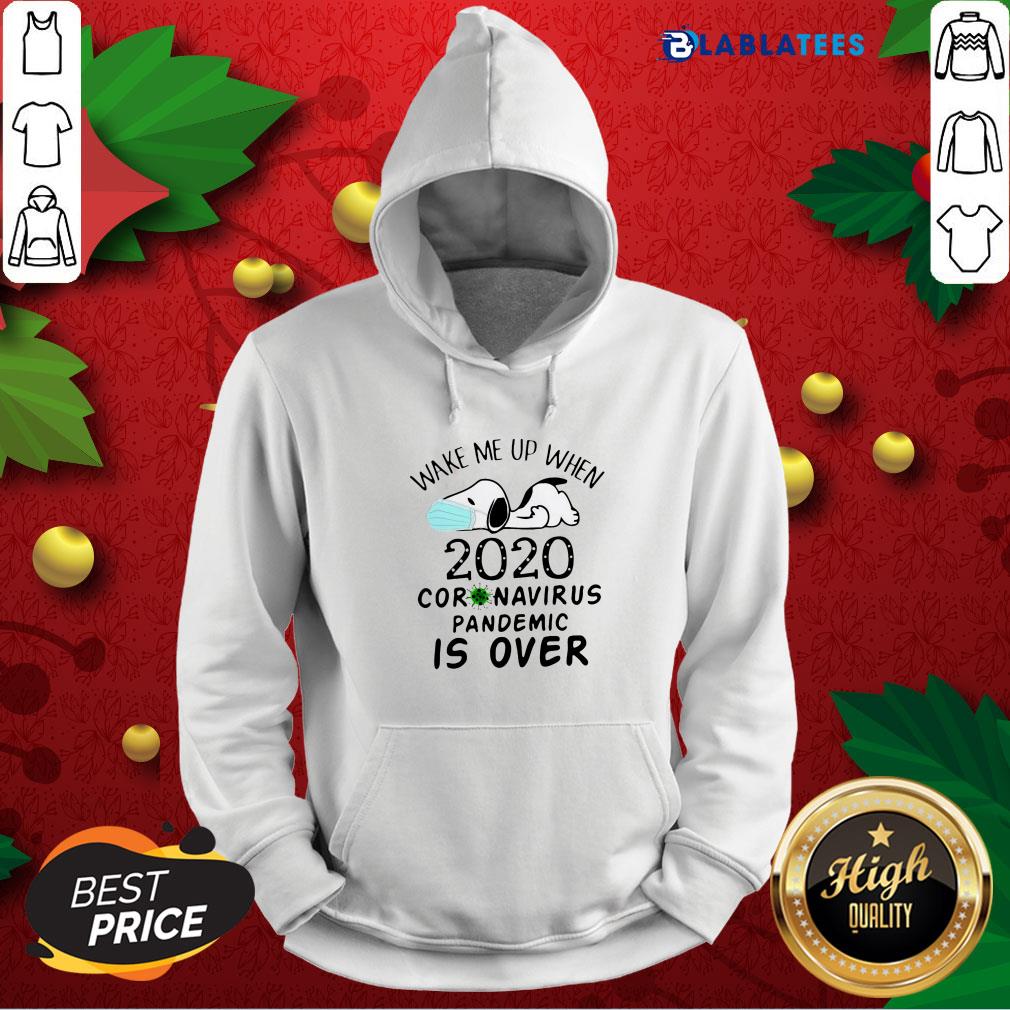 Nice Snoopy Face Mask Wake Me Up When 2020 Coronavirus Pandemic Is Over Shirt - Image 3